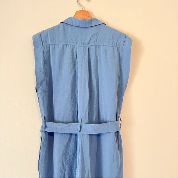 Zara Belted Jumpsuit in Blue Size Large Sleeveless - Picture 10 of 11